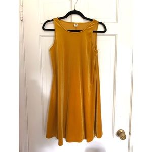 Yellow velour dress